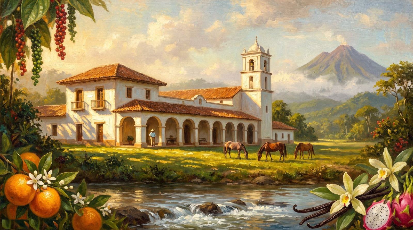 Hacienda Monserrat — óleo panorámico